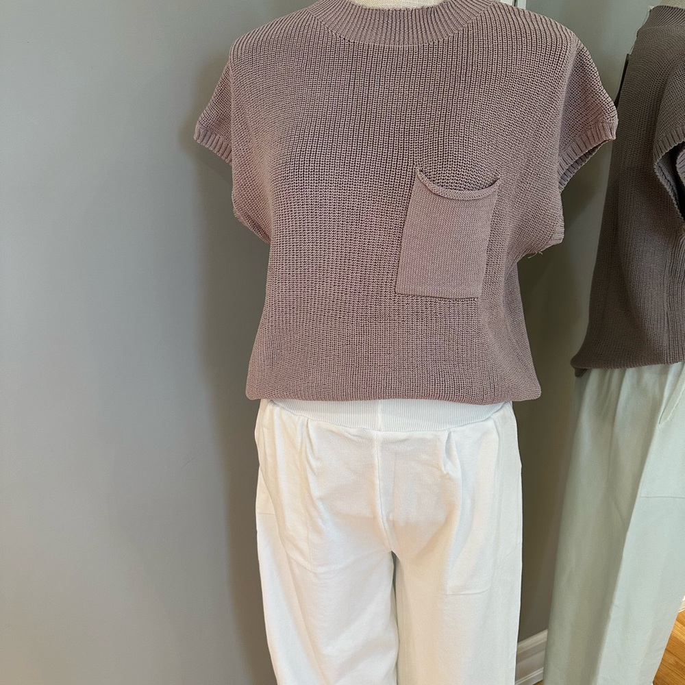 Ribbed Knit Sweater and Jogger Pant Set: